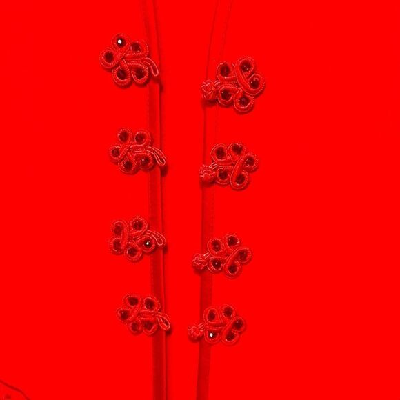 Vintage Ursula of Switzerland red embroidered 2PC women’s dress suit size 8P - Picture 5 of 15